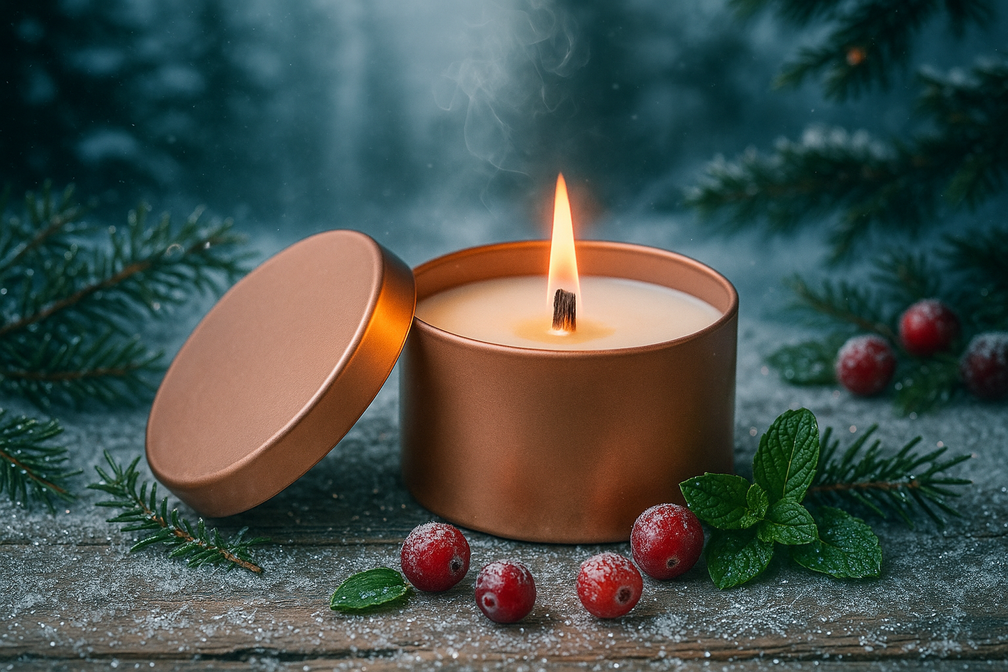 FROSTED MISTLETOE TIN